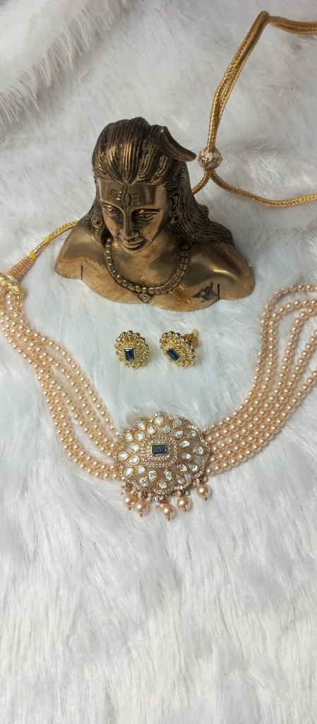 [KUNHEAV56] Sunehari kundan with Swarovski pearl aaar 20 cno