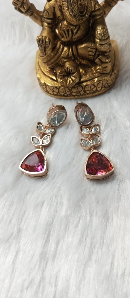 [KUN38] Real stone with mozonite earrings aaar 9 cno