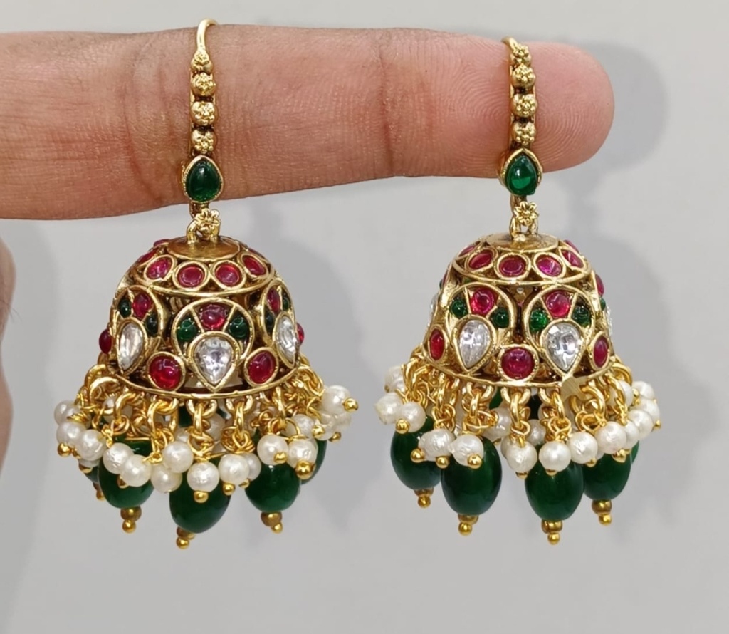 [KUN92] Kundan earrings 75 cno