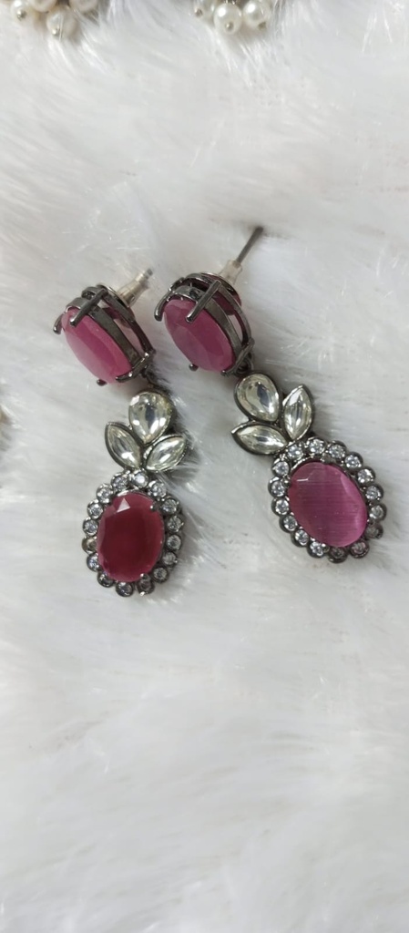 [SILVERREPL14] Monalisa stone earrings sagi 20 cno