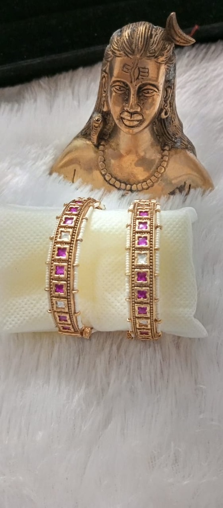 [BAN36] Kundan bangles vaci 17 cno
