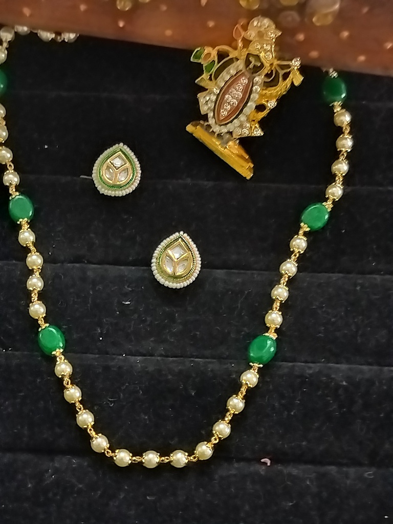 [DELPEN104] Kundan pearl pendant set shita 51