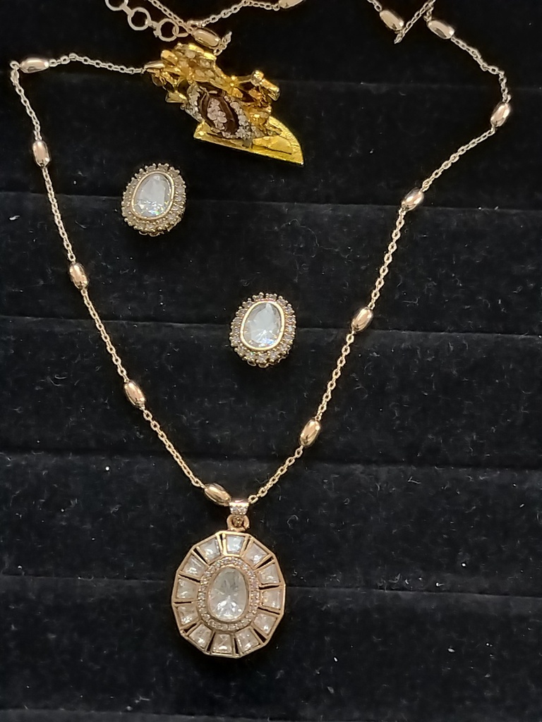 [DELPEN142] Kundan pendant set ak 7 cno