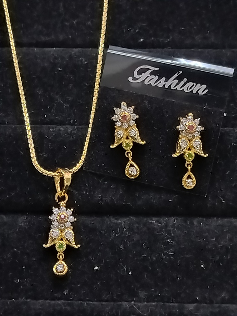 [DELPEN145] Bengali settings pendant set ankita 8 cno