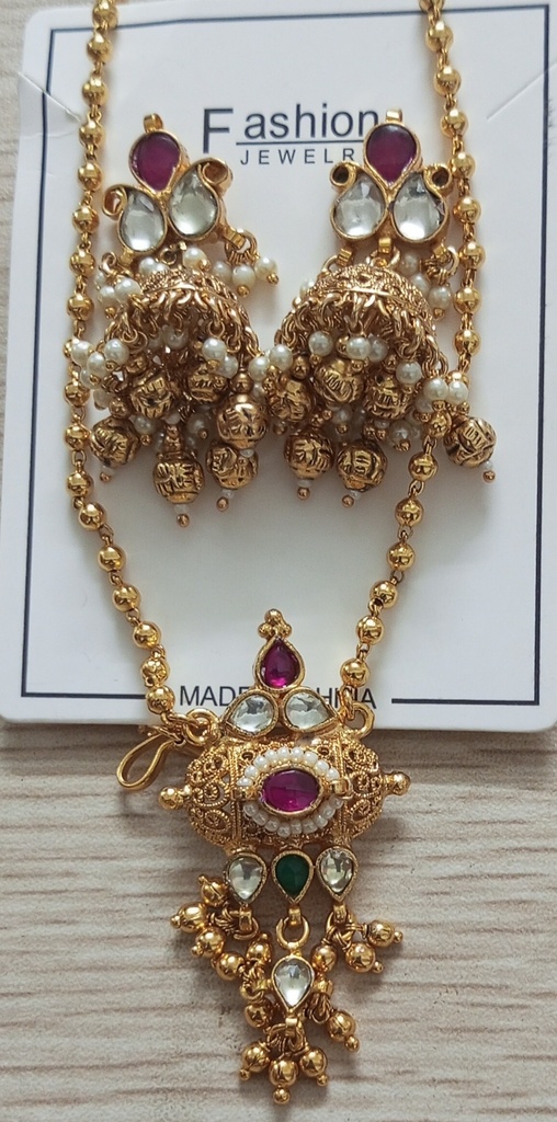 Gold polish kundan set js 13 cno 16